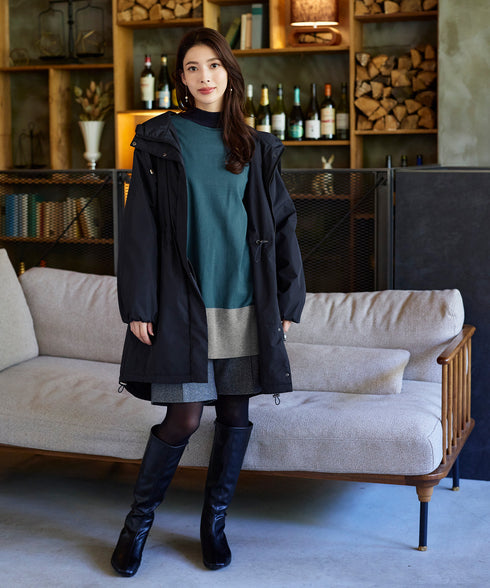 【安田美沙子さん着用】ウォーマル中綿フーデッドコート