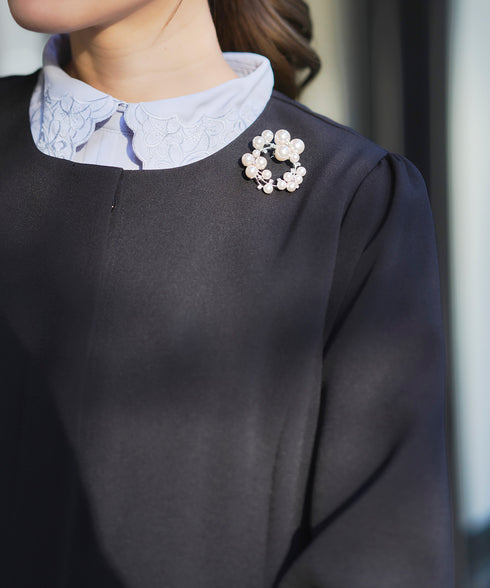 ダブルストレッチ│ノーカラーAラインコート