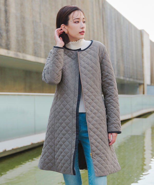 【アウトレット】ピーチスキンキルティングコート