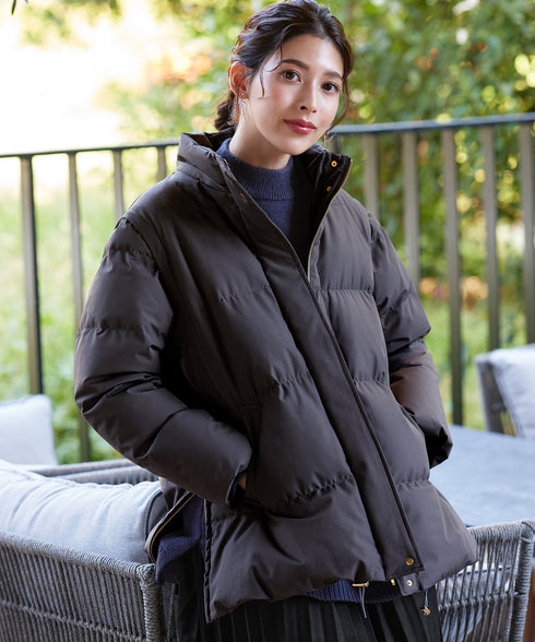 【安田美沙子さん着用 / 4way】ストレッチタフタショートダウン