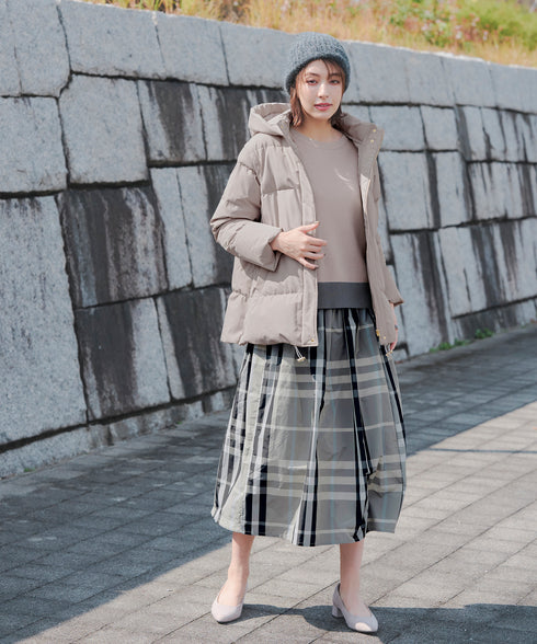 【安田美沙子さん着用 / 4way】ストレッチタフタショートダウン