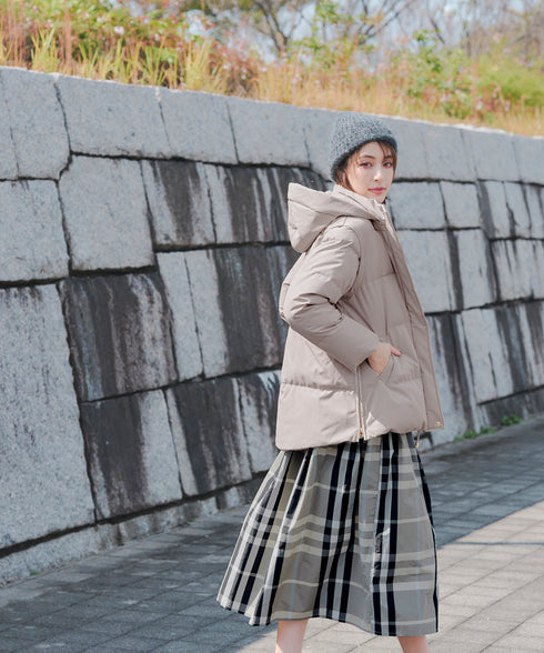 【安田美沙子さん着用 / 4way】ストレッチタフタショートダウン