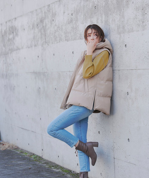 【安田美沙子さん着用 / 4way】ストレッチタフタショートダウン