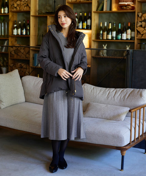 【安田美沙子さん着用 / 4way】ストレッチタフタショートダウン