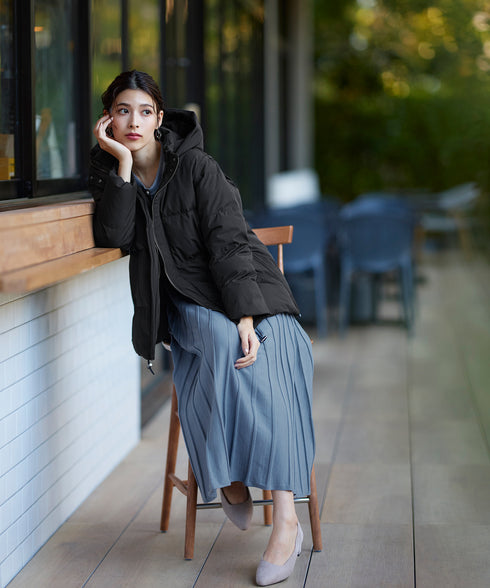 【安田美沙子さん着用 / 4way】ストレッチタフタショートダウン