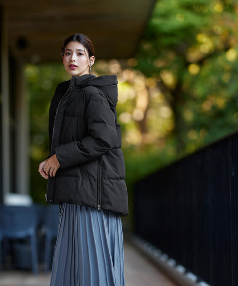 【安田美沙子さん着用 / 4way】ストレッチタフタショートダウン