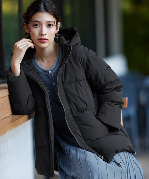 【安田美沙子さん着用 / 4way】ストレッチタフタショートダウン