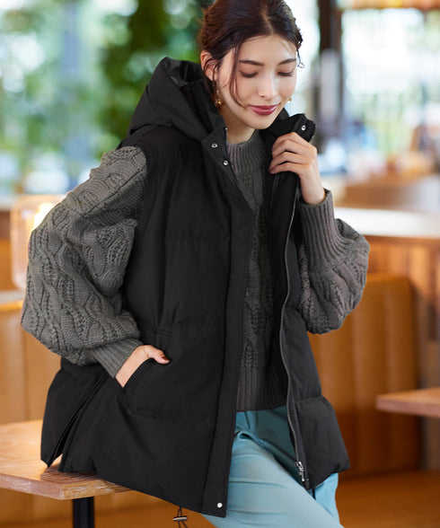 【安田美沙子さん着用 / 4way】ストレッチタフタショートダウン