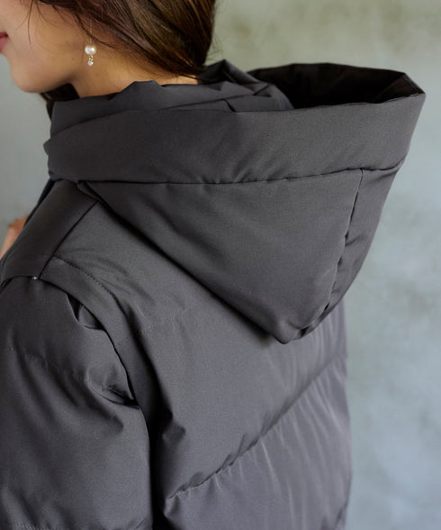 【安田美沙子さん着用 / 4way】ストレッチタフタショートダウン