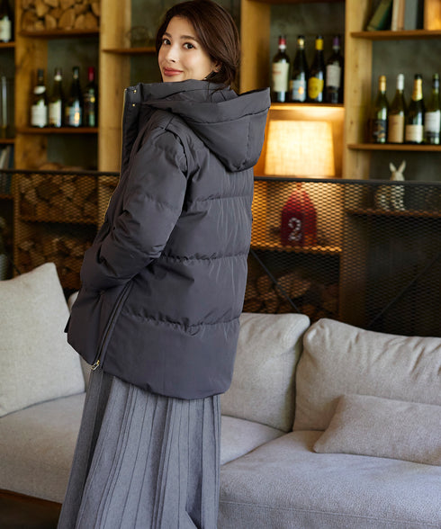 【安田美沙子さん着用 / 4way】ストレッチタフタショートダウン