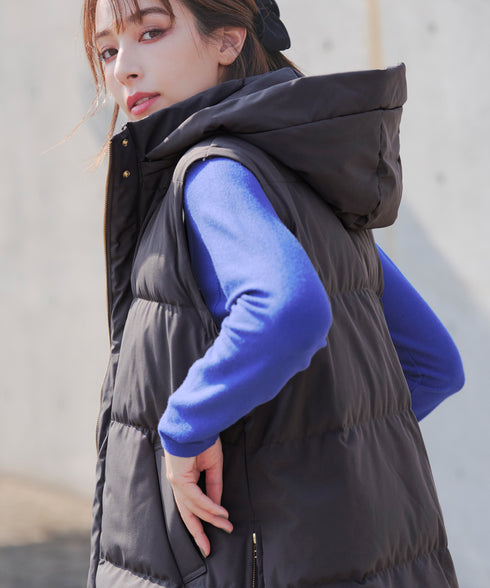 【安田美沙子さん着用 / 4way】ストレッチタフタショートダウン