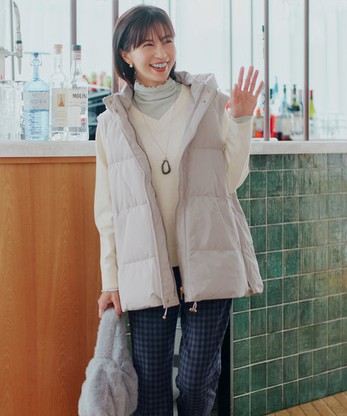 【安田美沙子さん着用 / 4way】ストレッチタフタショートダウン