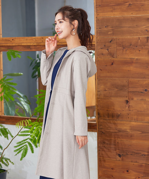 【アウトレット】ウール調フレアフードコート