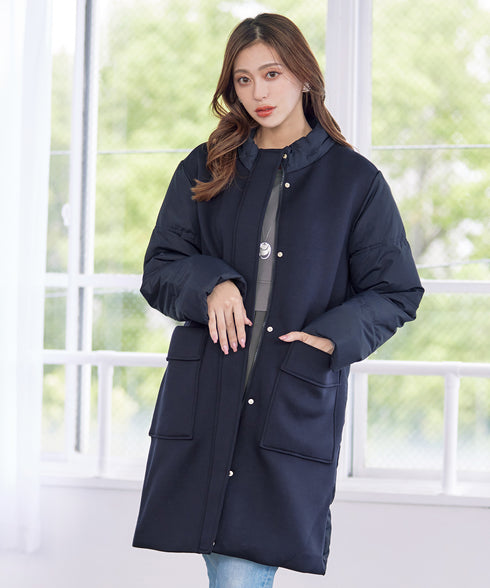 ファイバーダウン×ダンボール異素材ロングコート