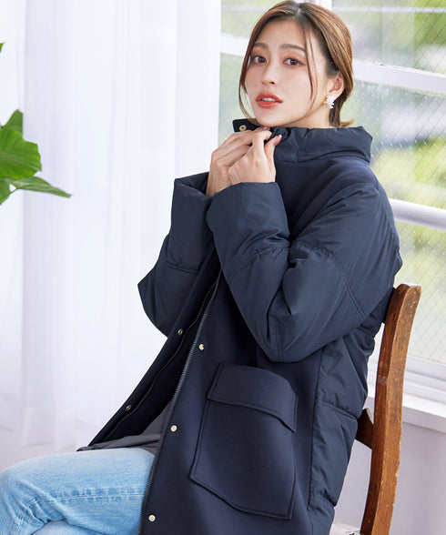 ファイバーダウン×ダンボール異素材ロングコート