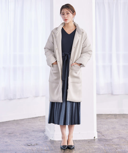 ファイバーダウン×ダンボール異素材ロングコート