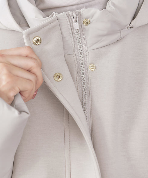 ファイバーダウン×ダンボール異素材ロングコート