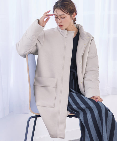 ファイバーダウン×ダンボール異素材ロングコート