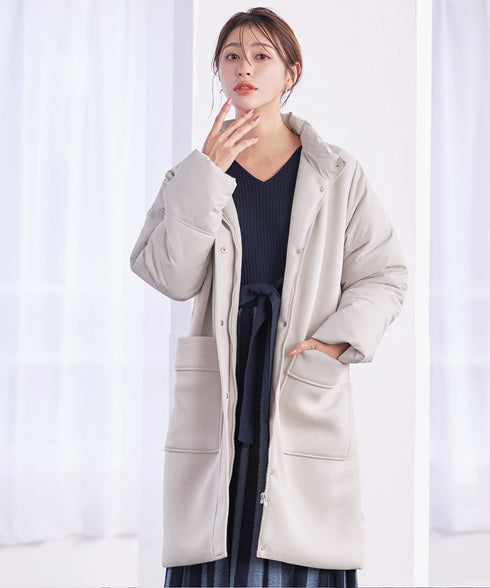 ファイバーダウン×ダンボール異素材ロングコート