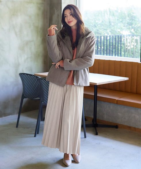 【クリアランスセール】モッサ風フード付きショートコート