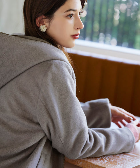 【クリアランスセール】モッサ風フード付きショートコート