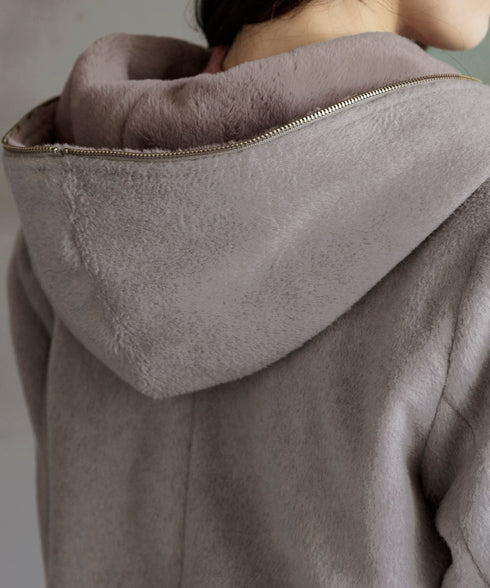 【クリアランスセール】モッサ風フード付きショートコート