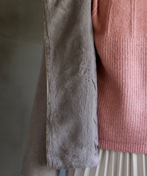 【クリアランスセール】モッサ風フード付きショートコート