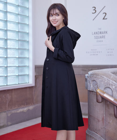 【アウトレット】フーデッドフレアコート