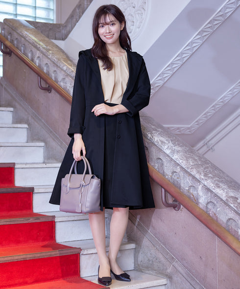 【アウトレット】フーデッドフレアコート