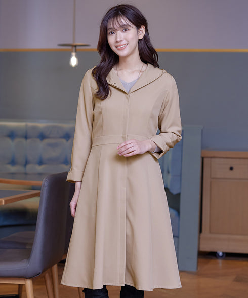 【アウトレット】フーデッドフレアコート