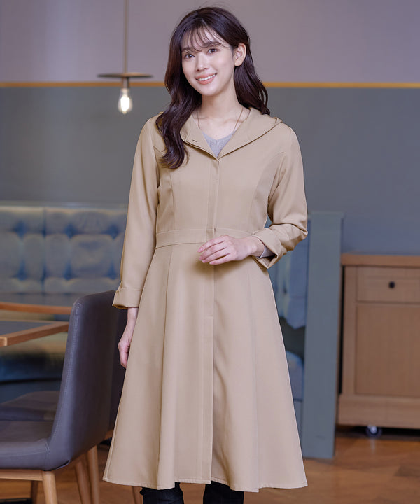 【アウトレット】フーデッドフレアコート