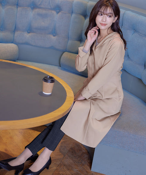 【アウトレット】フーデッドフレアコート