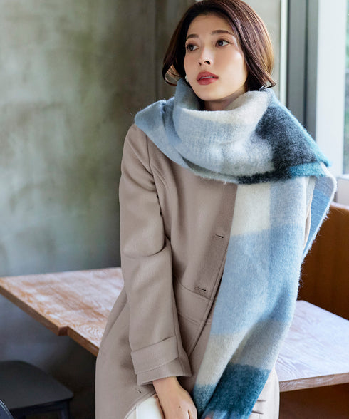 【ウール95%】ノーカラー包みボタンAラインコート