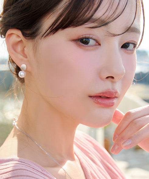 【金属アレルギー対応】グリッターパールピアス・イヤリング