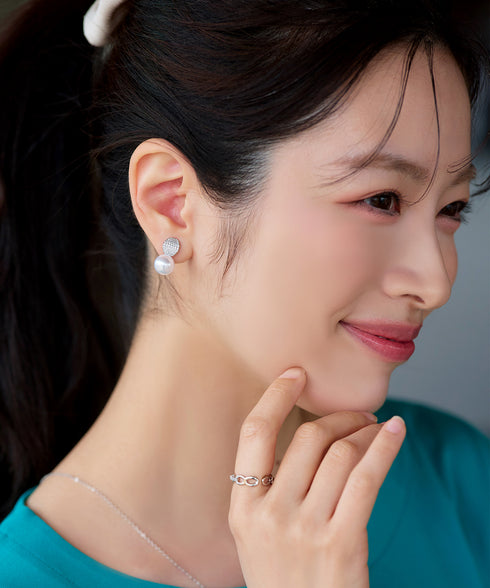 【金属アレルギー対応】グリッターパールピアス・イヤリング