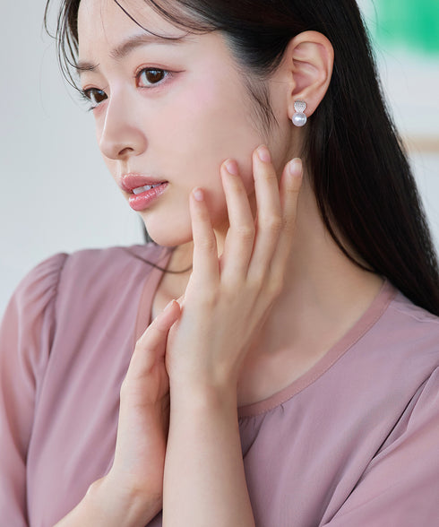 【金属アレルギー対応】グリッターパールピアス・イヤリング