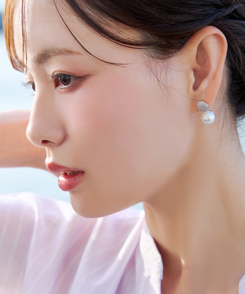 【金属アレルギー対応】グリッターパールピアス・イヤリング