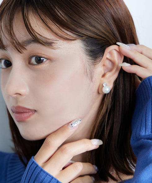 【金属アレルギー対応】 【養殖パール】 【ピアス&イヤリング】 ワンポイントパールピアス&イヤリング