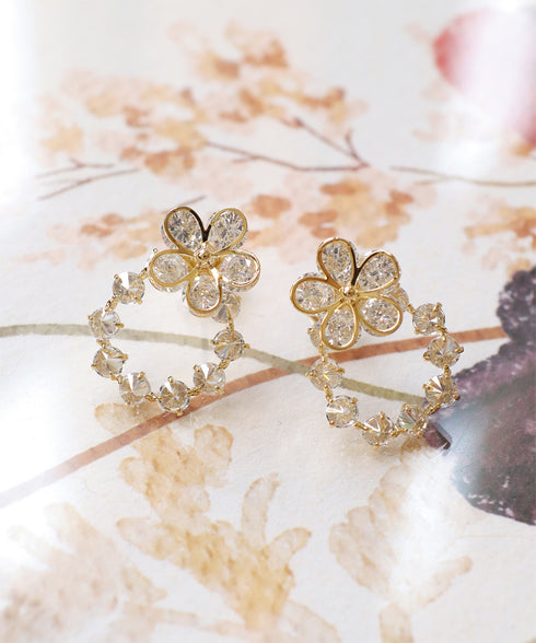 【金属アレルギー対応】 【選べる2TYPE】フラワーピアス