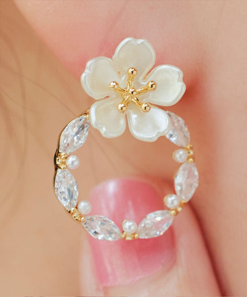 【金属アレルギー対応】 【選べる2TYPE】フラワーピアス