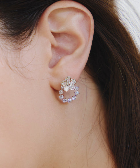 【金属アレルギー対応】 【選べる2TYPE】フラワーピアス