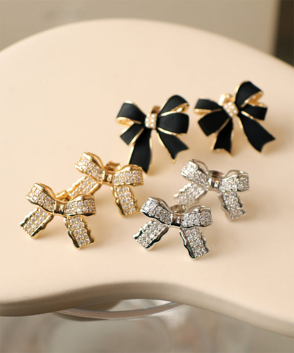 【金属アレルギー対応】リボンモチーフピアス