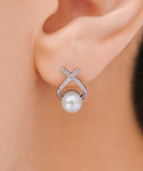 【金属アレルギー対応 / ピアス&イヤリング】クロスドロップピアス&イヤリング