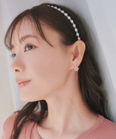 【安田美沙子さん着用 / 金属アレルギー対応】スノーフレークピアス/イヤリング