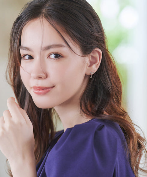【安田美沙子さん着用 / 金属アレルギー対応】リボンフープピアス