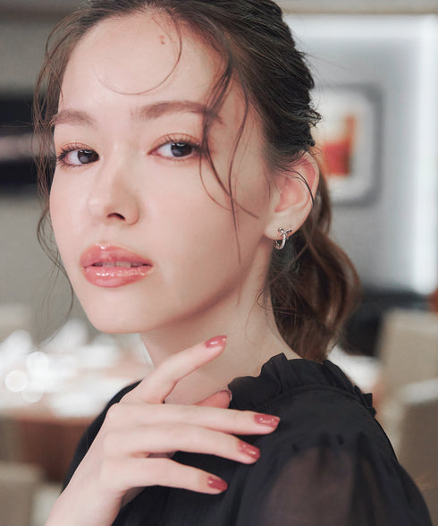 【安田美沙子さん着用 / 金属アレルギー対応】リボンフープピアス