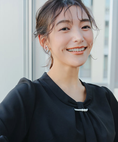 【安田美沙子さん着用 / 金属アレルギー対応】ツイストドロップイヤリング