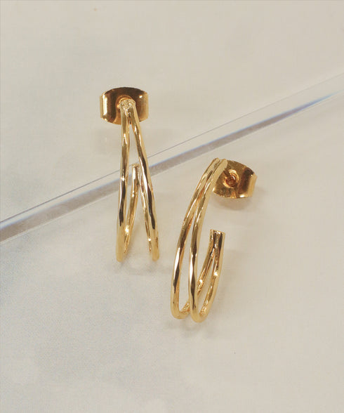 【金属アレルギー対応】ダブルラインカーブピアス