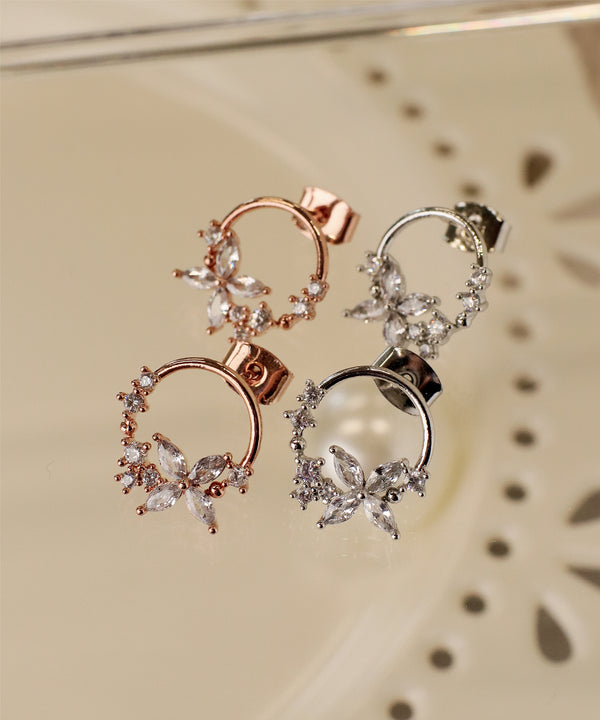 【金属アレルギー対応】バタフライサークルピアス