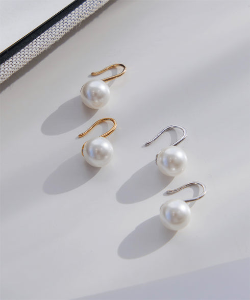【金属アレルギー対応】フック型パールピアス